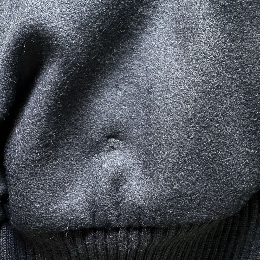 Vintage Members Only Mens Wool Bomber Jacket Sz 40 Medium Navy Blue Quilted 90s - Picture 13 of 14